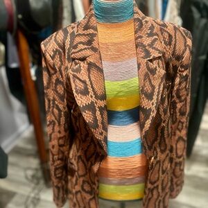 Danielle Bernstein animal print coat trench